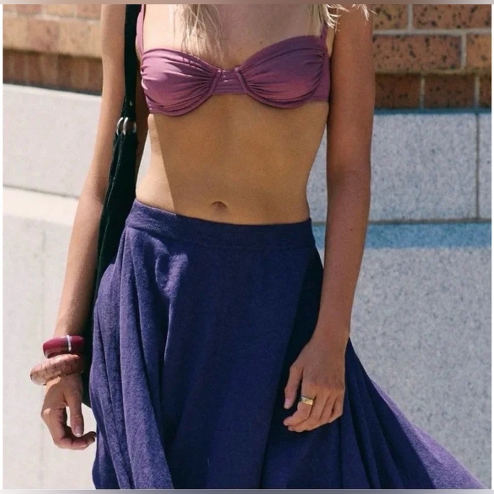 FREE PEOPLE INDIGO SWEATER SKIRT - Picture 4 of 11